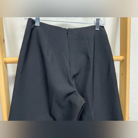 TOPSHOP Black lace front wide leg crop pants size 6 - Picture 5 of 13